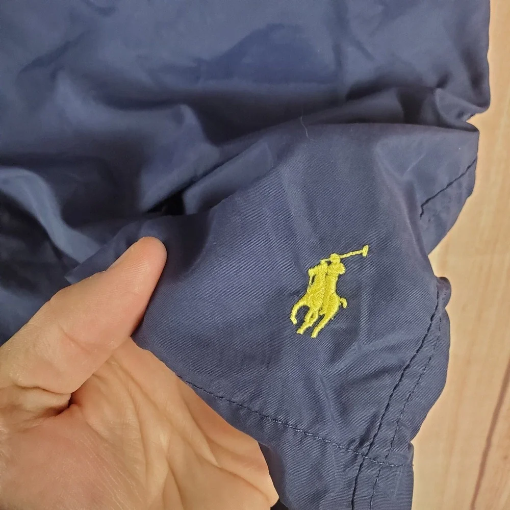 Vintage Polo Ralph Lauren Mens‎ Swim Trunk Shorts Sz 2XL Navy Lined Drawstring